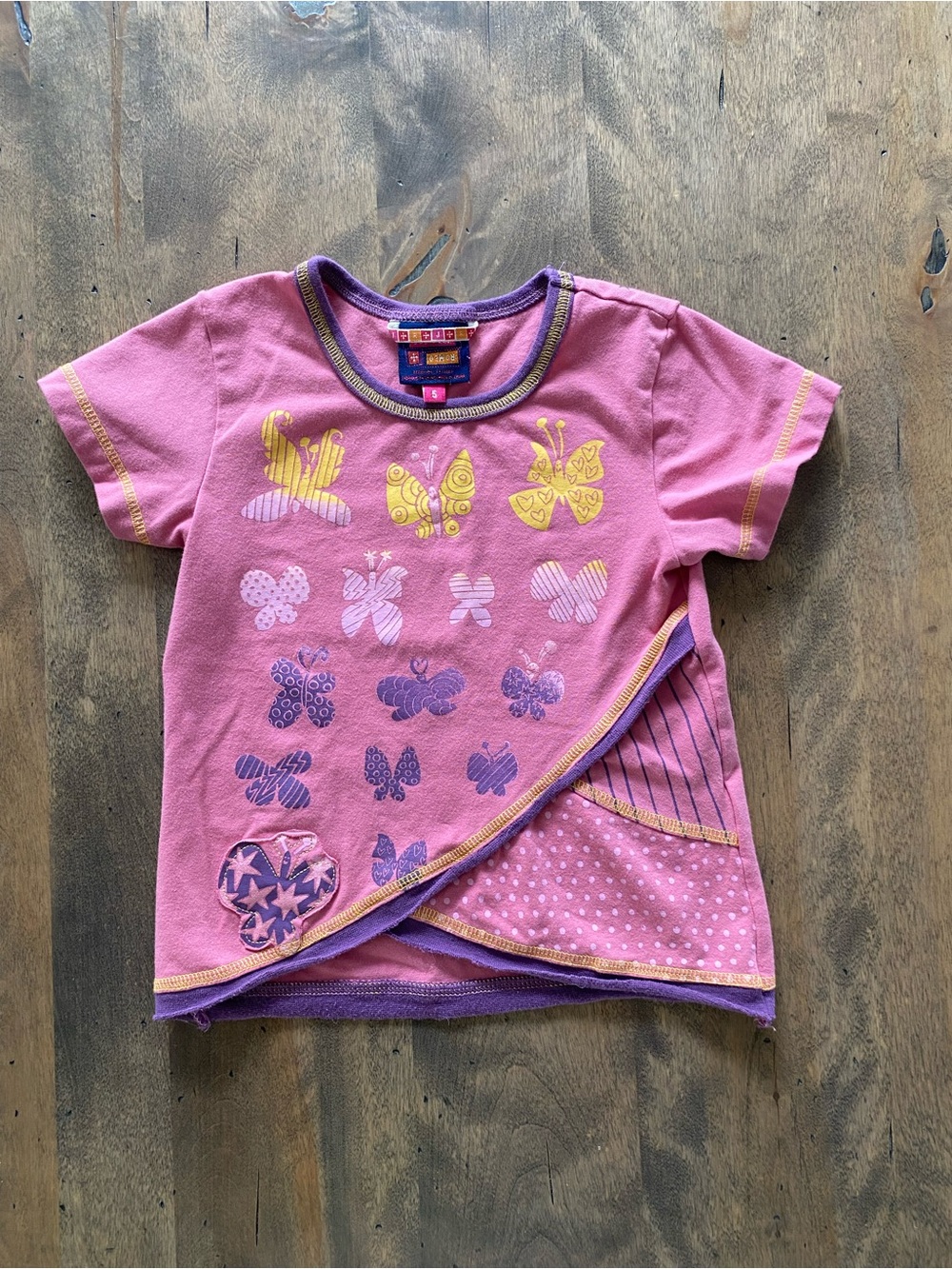Pink Butterfly Layered-Style Kids Tee - Unknown Brand